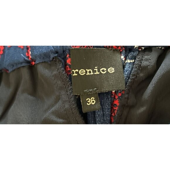 Berenice Size 36 Pants Blue Red Geometric Adjustable Waits - Picture 8 of 8